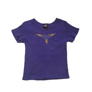 Harley-Davidson Womens Purple Graphic T-Shirt L Flame Logo Cotton St Pete Beach